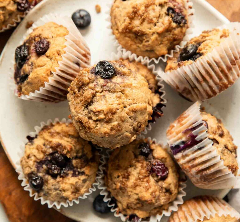 Easy High Protein Dessert: Blueberry Banana Protein Muffins
