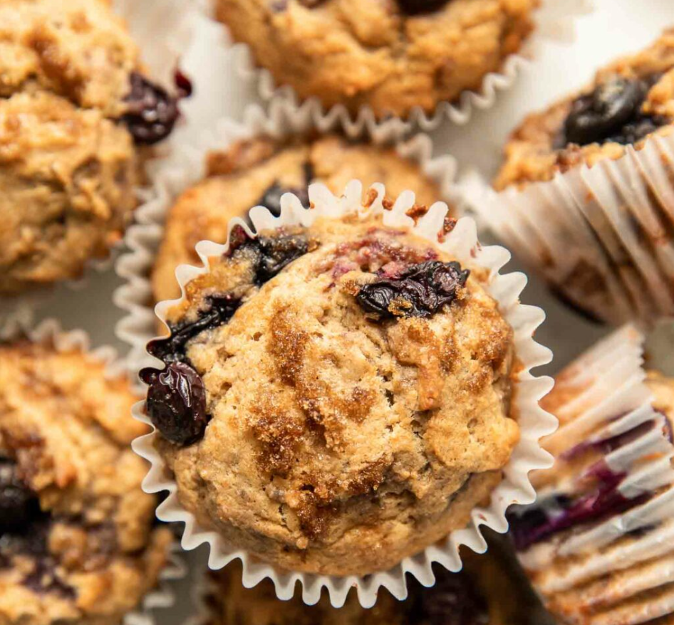 Easy High Protein Dessert: Blueberry Banana Protein Muffins